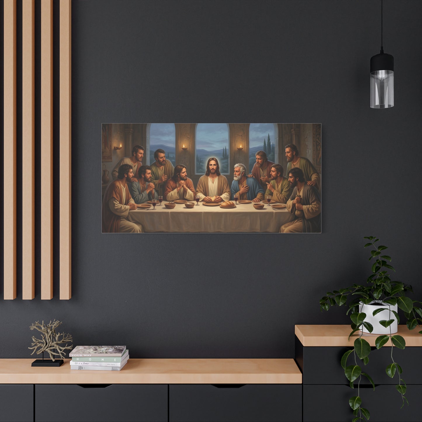 Cool Last Supper Canvas Wall Art Print Large Religious Biblical Faith Home Decor Christian Wall Art Ready to Hang for Living Room