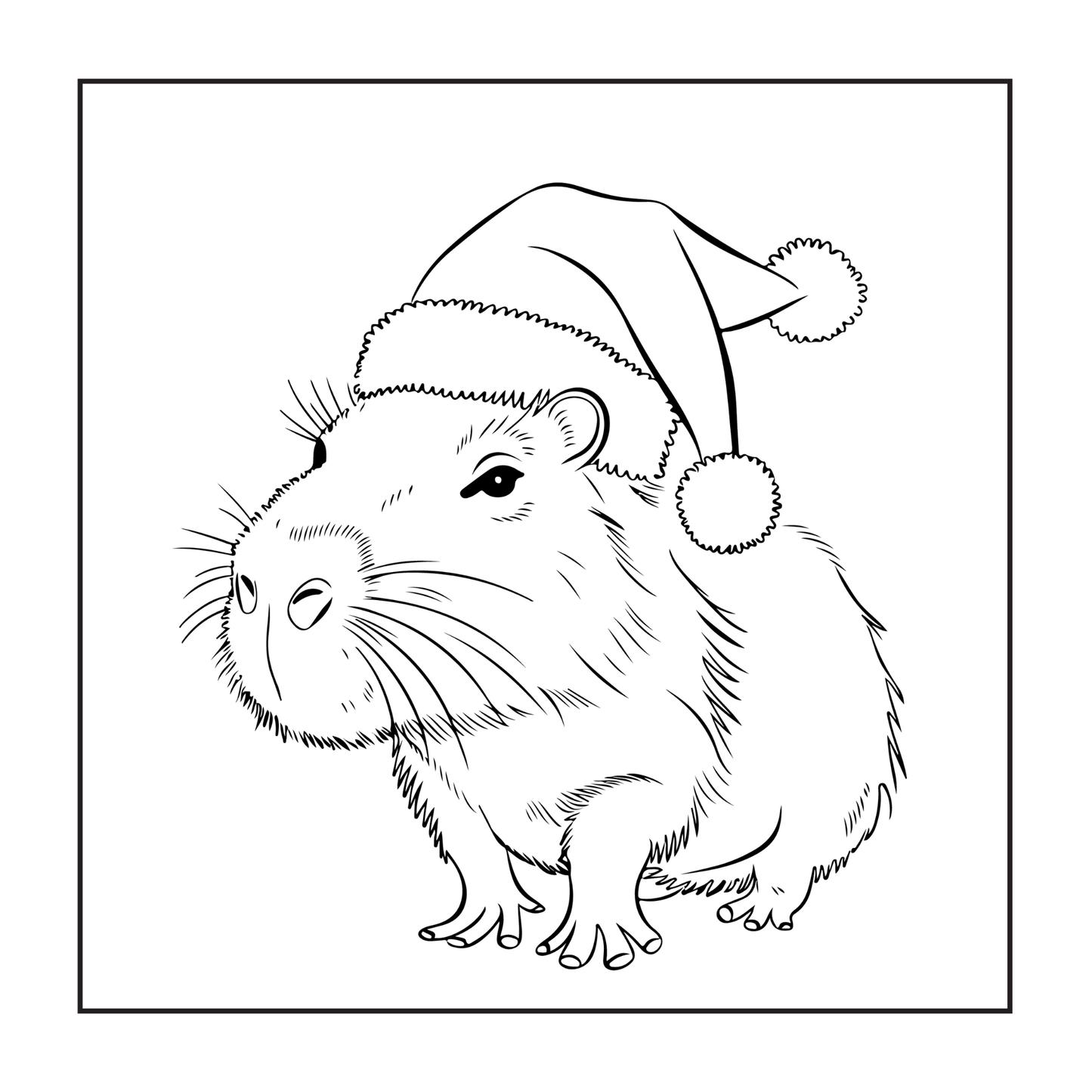 Funny Cute Capybara Animal Coloring Book Gift for Adults Kids Boys Girls Teens 50 Pages Single Sided Bold and Easy Capybara Coloring Pages