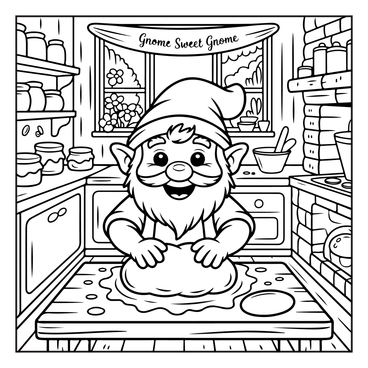 Cozy and Comfy Garden Gnomes Coloring Book Gift for Adults Men Women Kids Boys Girls Teens Bold Easy Simple Whimsical Gnome Coloring Sheets