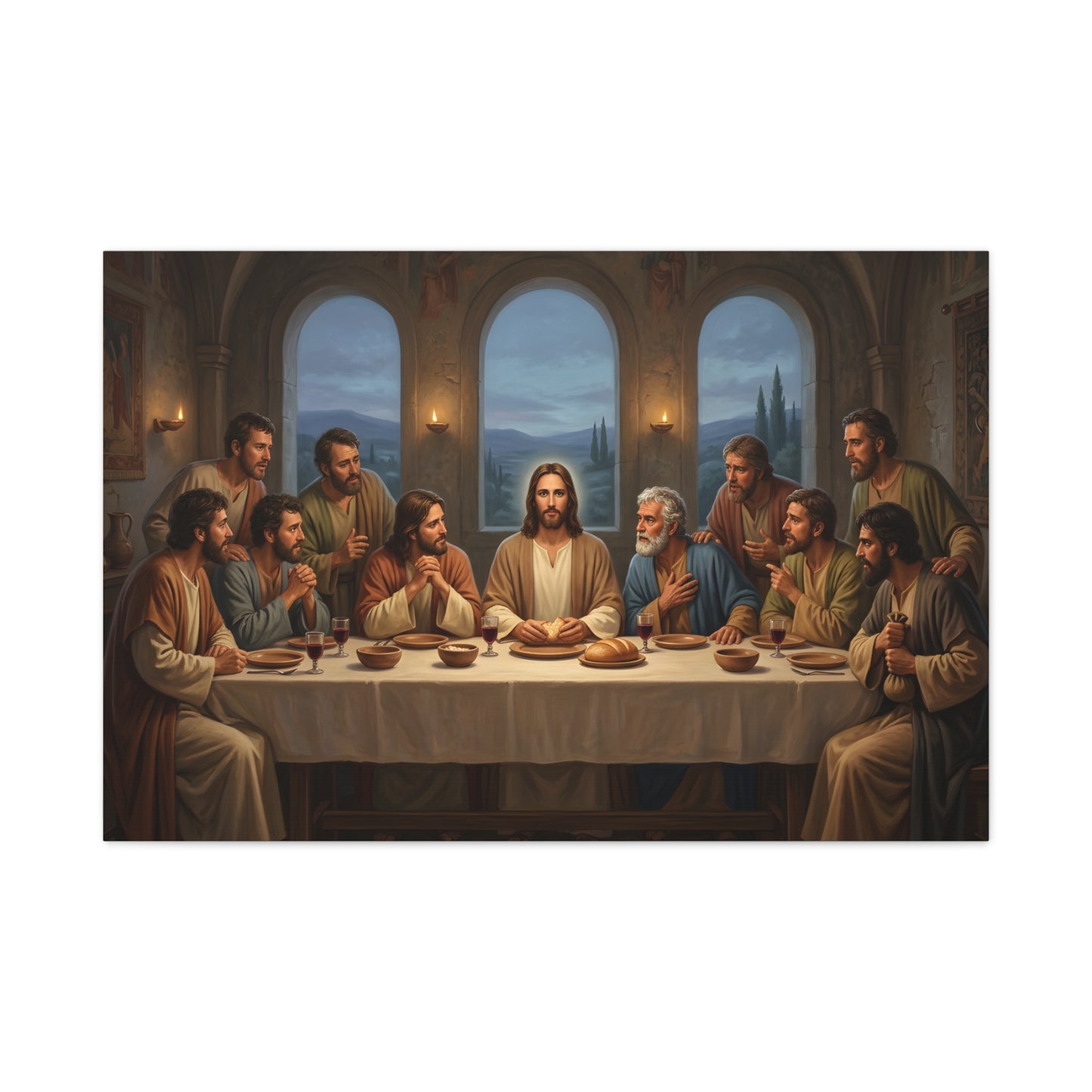 Cool Last Supper Canvas Wall Art Print Large Religious Biblical Faith Home Decor Christian Wall Art Ready to Hang for Living Room