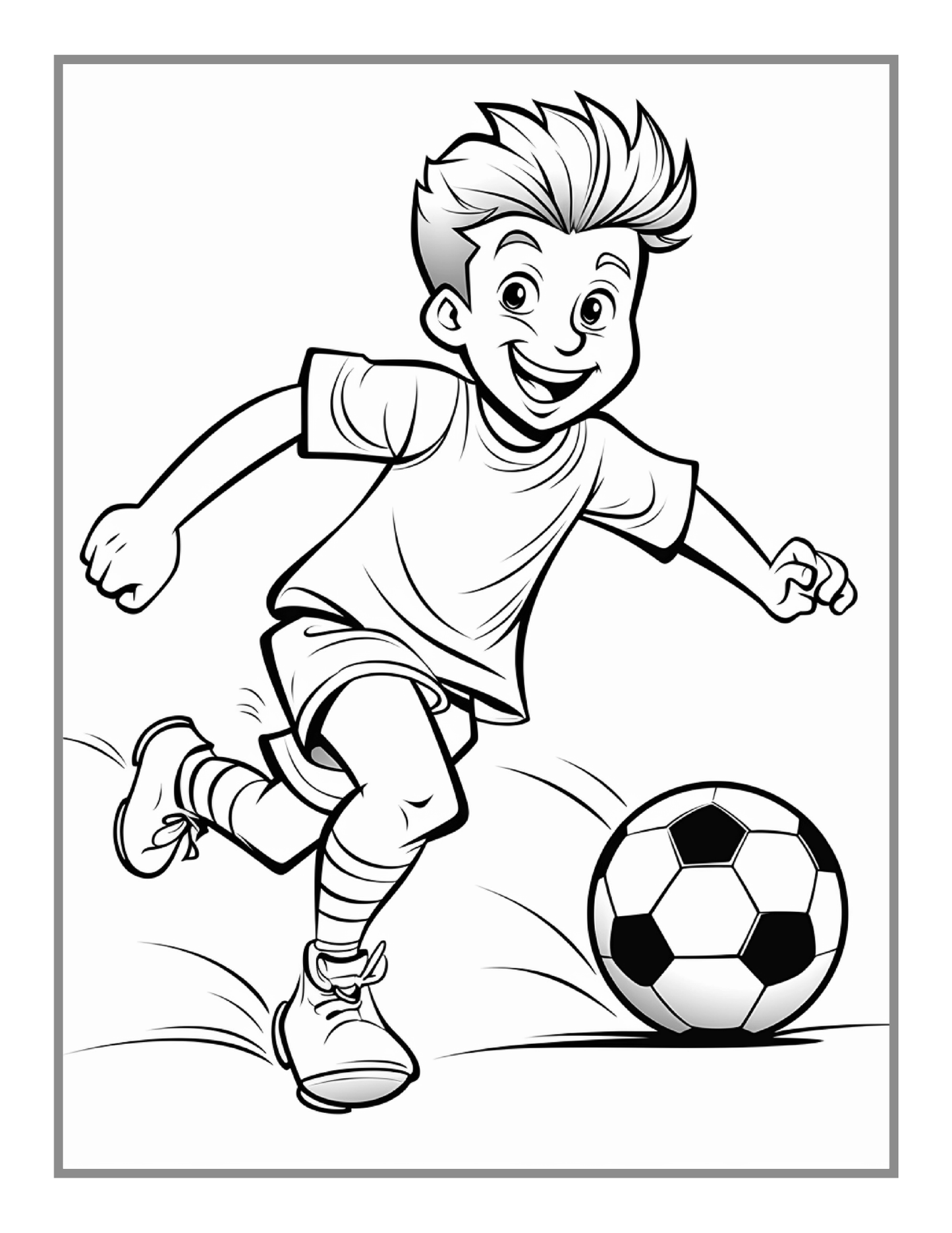 Easy and Bold Soccer Coloring Book 50 Pages Soccer Football Player Coloring Book Holiday Birthday Gift for Adults Kids Men Boys Teens Youth