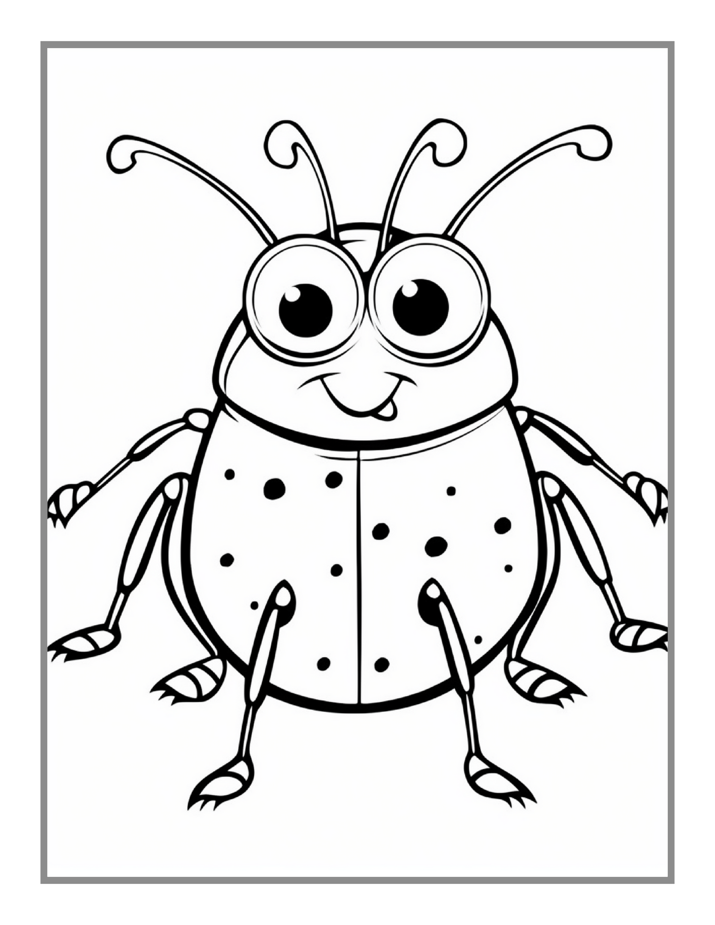 50 Pages Funny Cute Bugs and Insects Coloring Book for Adults Men Women Kids Boys Girls Toddlers Teens Nature Animal Fun Bugs Coloring Sheet