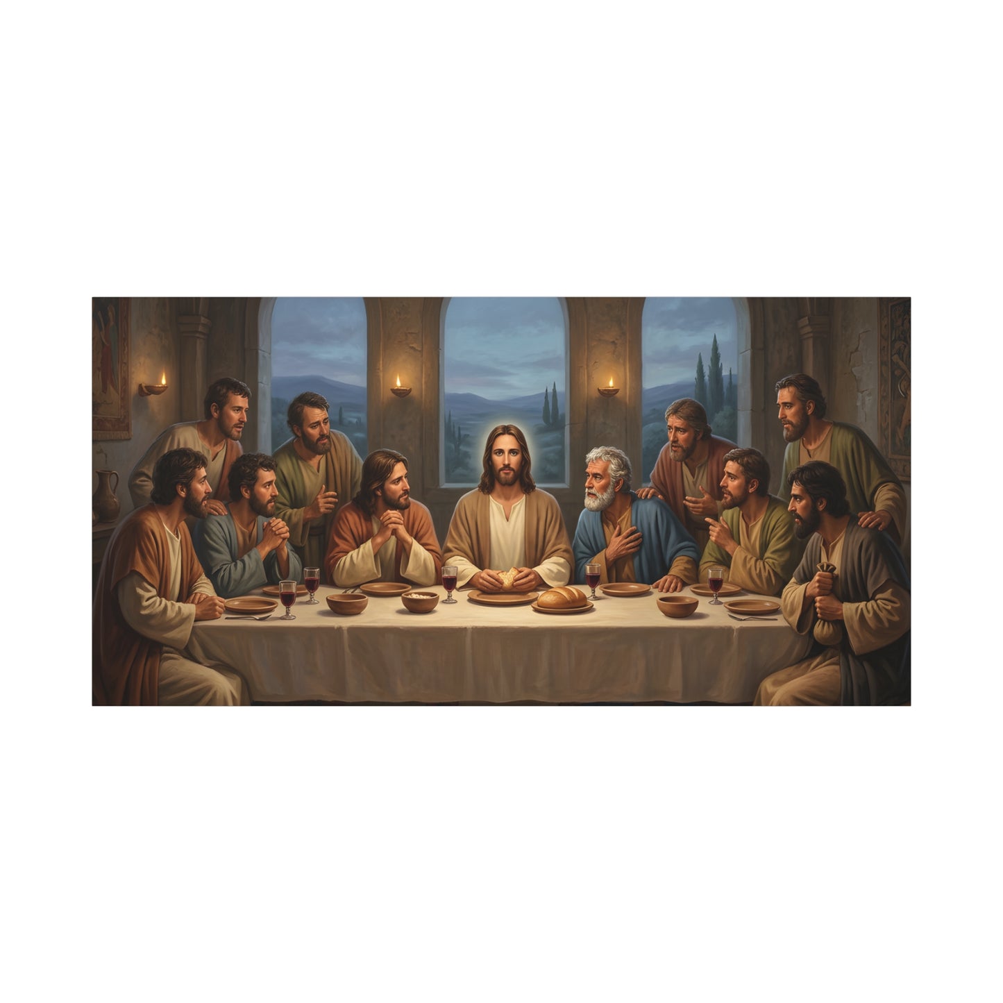 Cool Last Supper Canvas Wall Art Print Large Religious Biblical Faith Home Decor Christian Wall Art Ready to Hang for Living Room