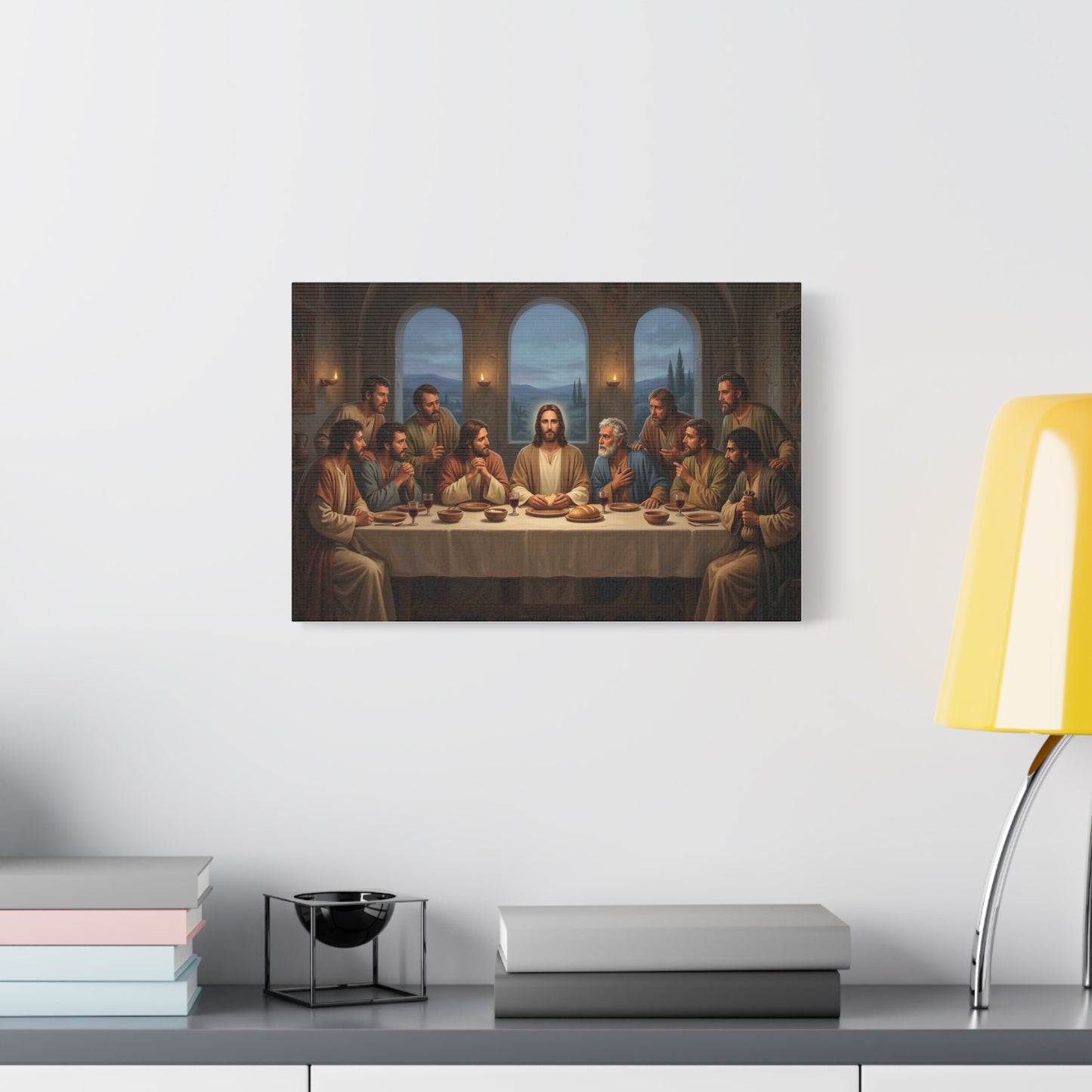 Cool Last Supper Canvas Wall Art Print Large Religious Biblical Faith Home Decor Christian Wall Art Ready to Hang for Living Room