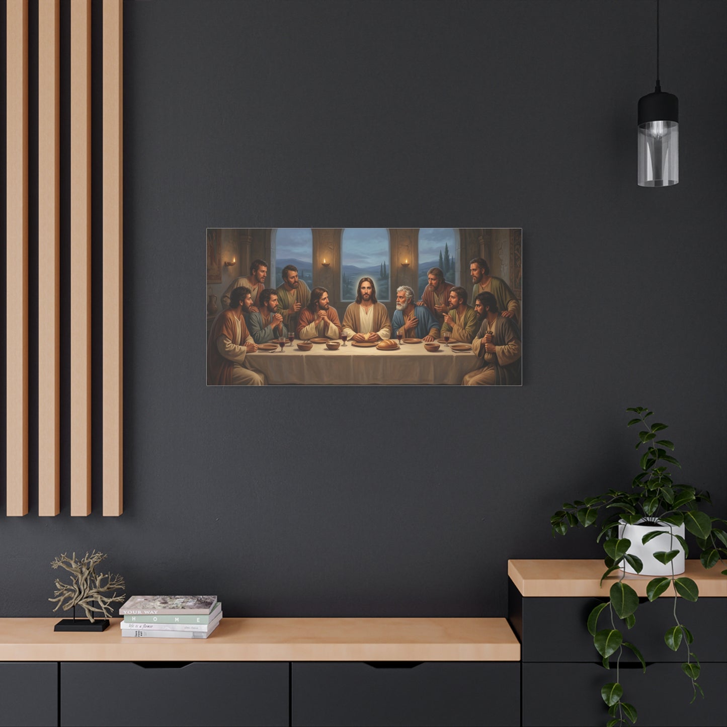 Cool Last Supper Canvas Wall Art Print Large Religious Biblical Faith Home Decor Christian Wall Art Ready to Hang for Living Room