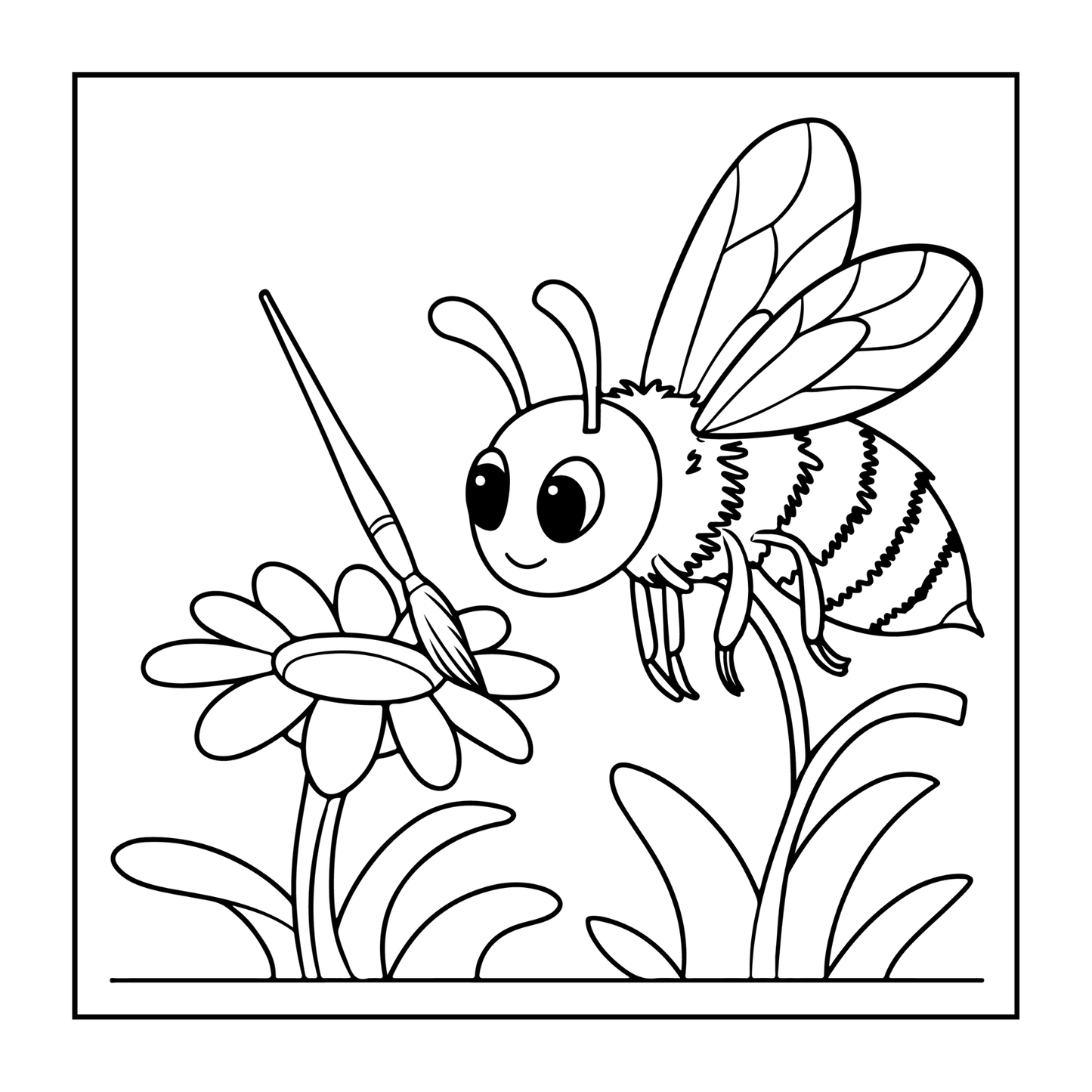 Cute Kawaii Honey Bee Coloring Book Gift for Kids Boys Girls Teens 50 Pages Single Sided Honey Bee Themed Coloring Activity Book