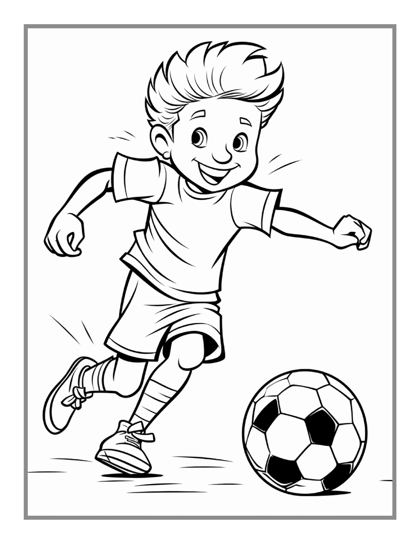 Easy and Bold Soccer Coloring Book 50 Pages Soccer Football Player Coloring Book Holiday Birthday Gift for Adults Kids Men Boys Teens Youth