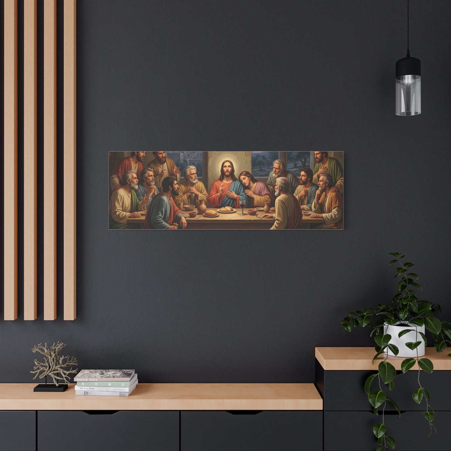Cool Last Supper Canvas Wall Art Print Large Religious Biblical Faith Home Decor Christian Wall Art Ready to Hang for Living Room