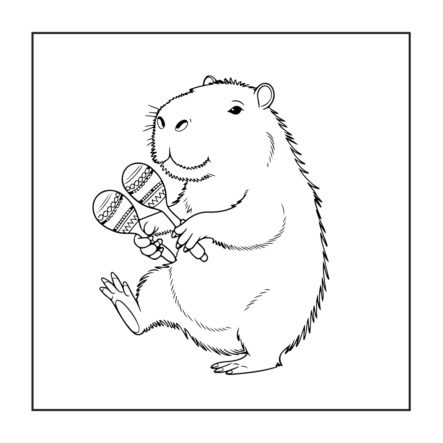 Funny Cute Capybara Animal Coloring Book Gift for Adults Kids Boys Girls Teens 50 Pages Single Sided Bold and Easy Capybara Coloring Pages