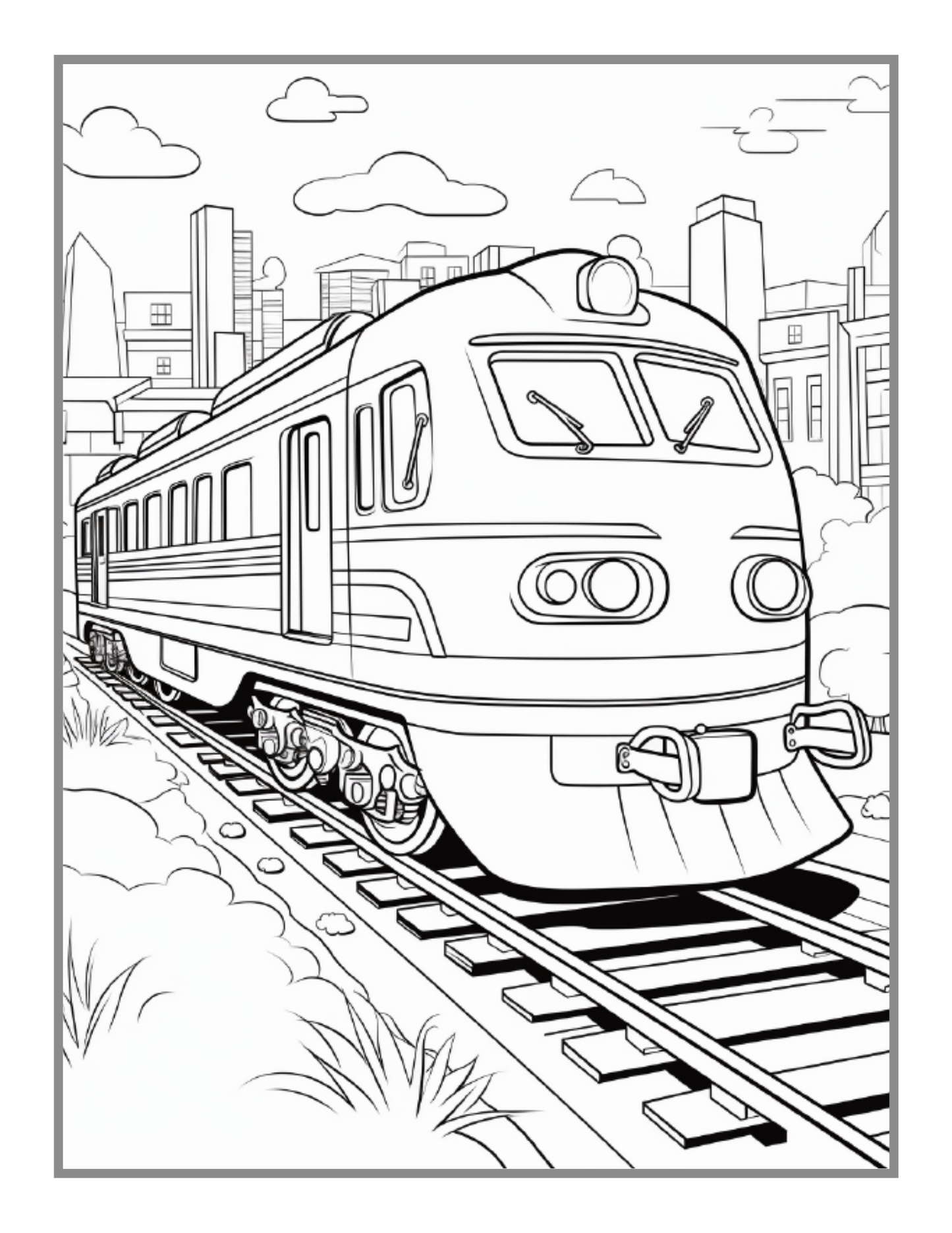 50 Pages Train Locomotive Enthusiasts Coloring Book Gift for Adults Kids Boys Girls Steam Engine Train Coloring Book Present for Relaxation