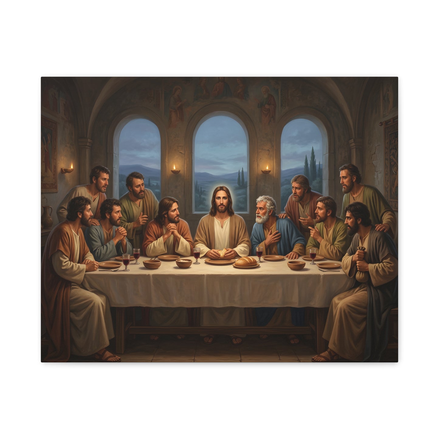Cool Last Supper Canvas Wall Art Print Large Religious Biblical Faith Home Decor Christian Wall Art Ready to Hang for Living Room
