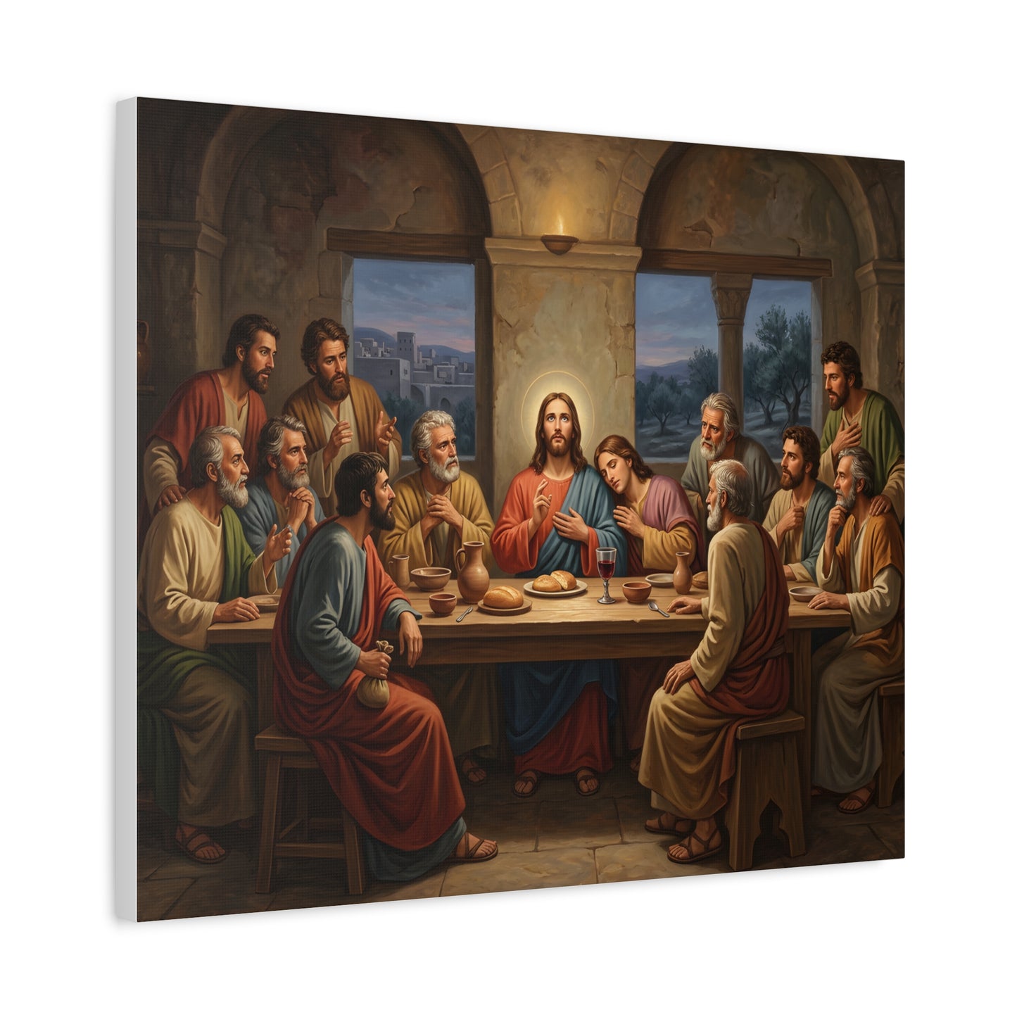 Cool Last Supper Canvas Wall Art Print Large Religious Biblical Faith Home Decor Christian Wall Art Ready to Hang for Living Room