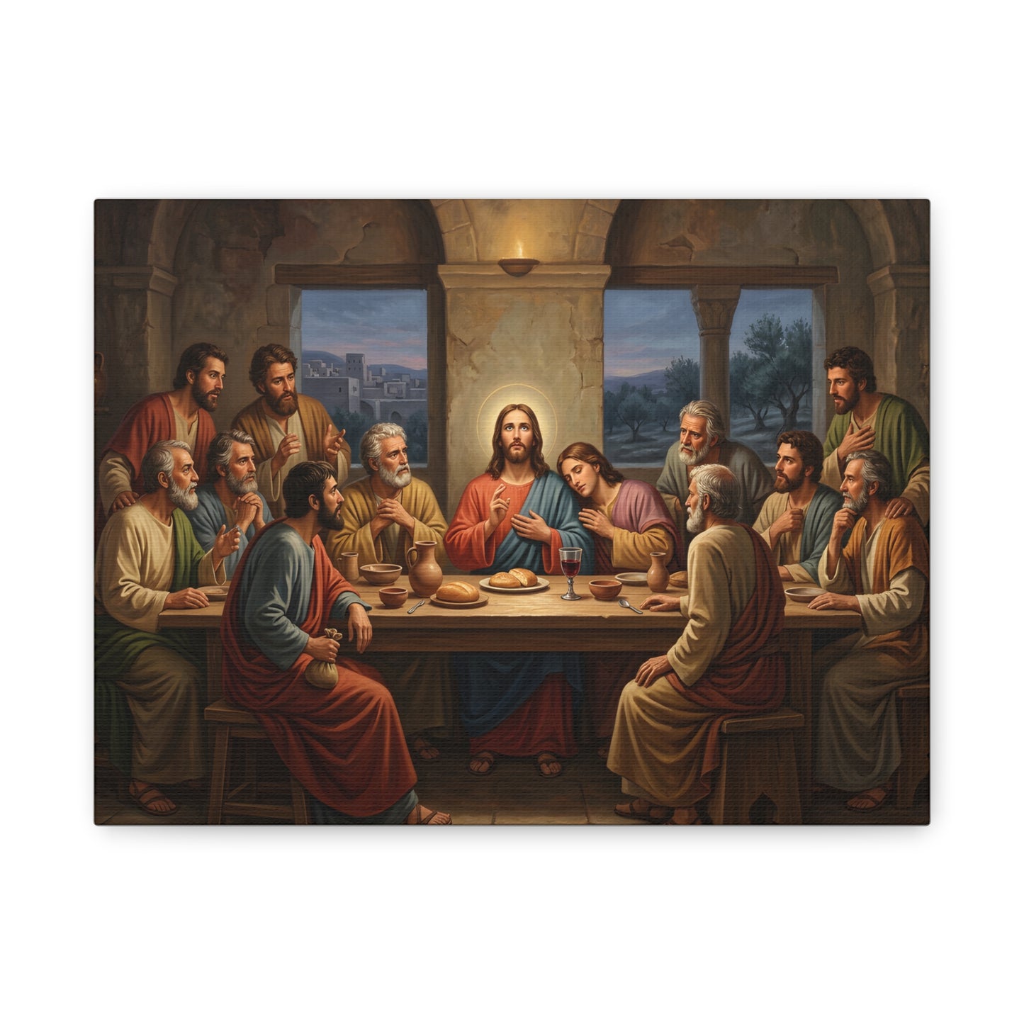 Cool Last Supper Canvas Wall Art Print Large Religious Biblical Faith Home Decor Christian Wall Art Ready to Hang for Living Room