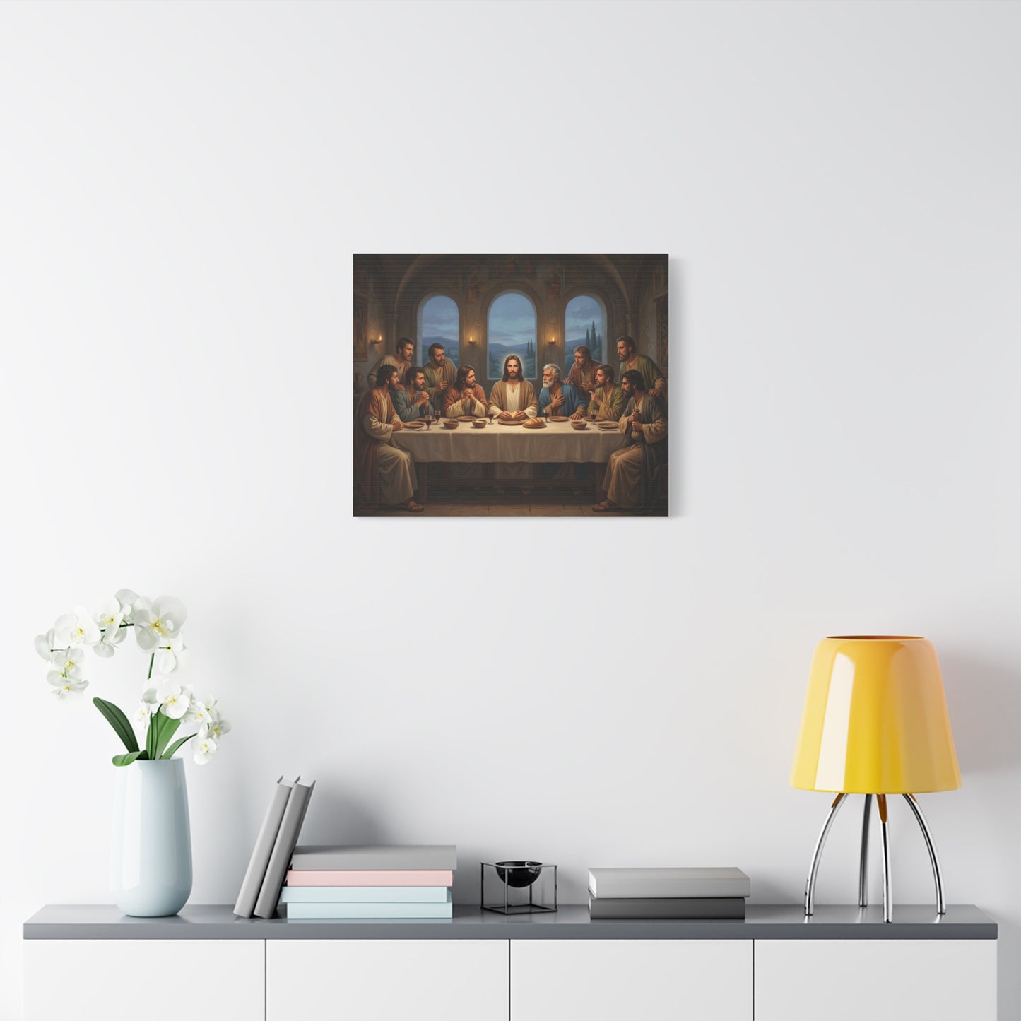 Cool Last Supper Canvas Wall Art Print Large Religious Biblical Faith Home Decor Christian Wall Art Ready to Hang for Living Room