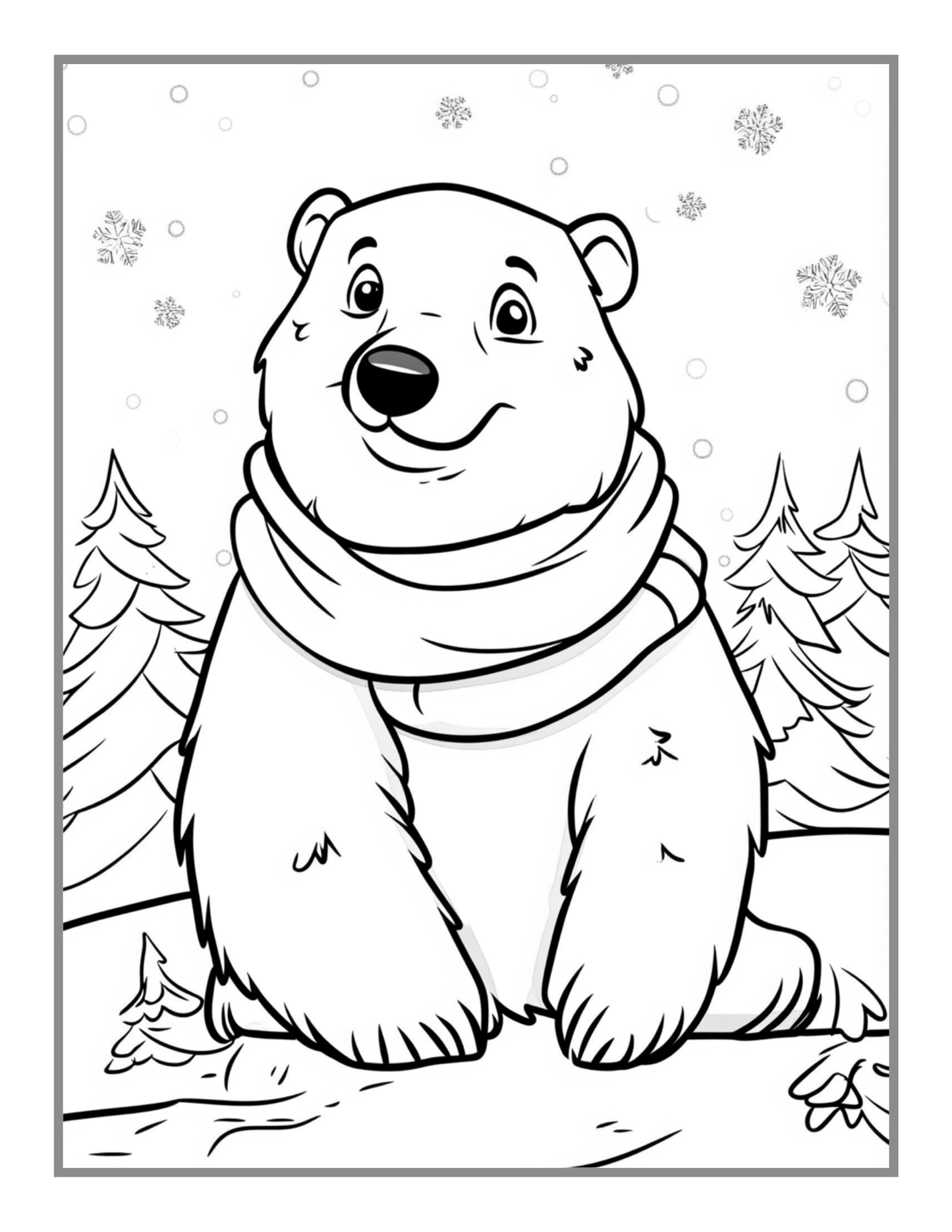 Cute Polar Bear Coloring Book Gift for Adults Kids Men Women Boys Girls Teens 50 Pages Funny Polar Bear Coloring Activity Book for Students