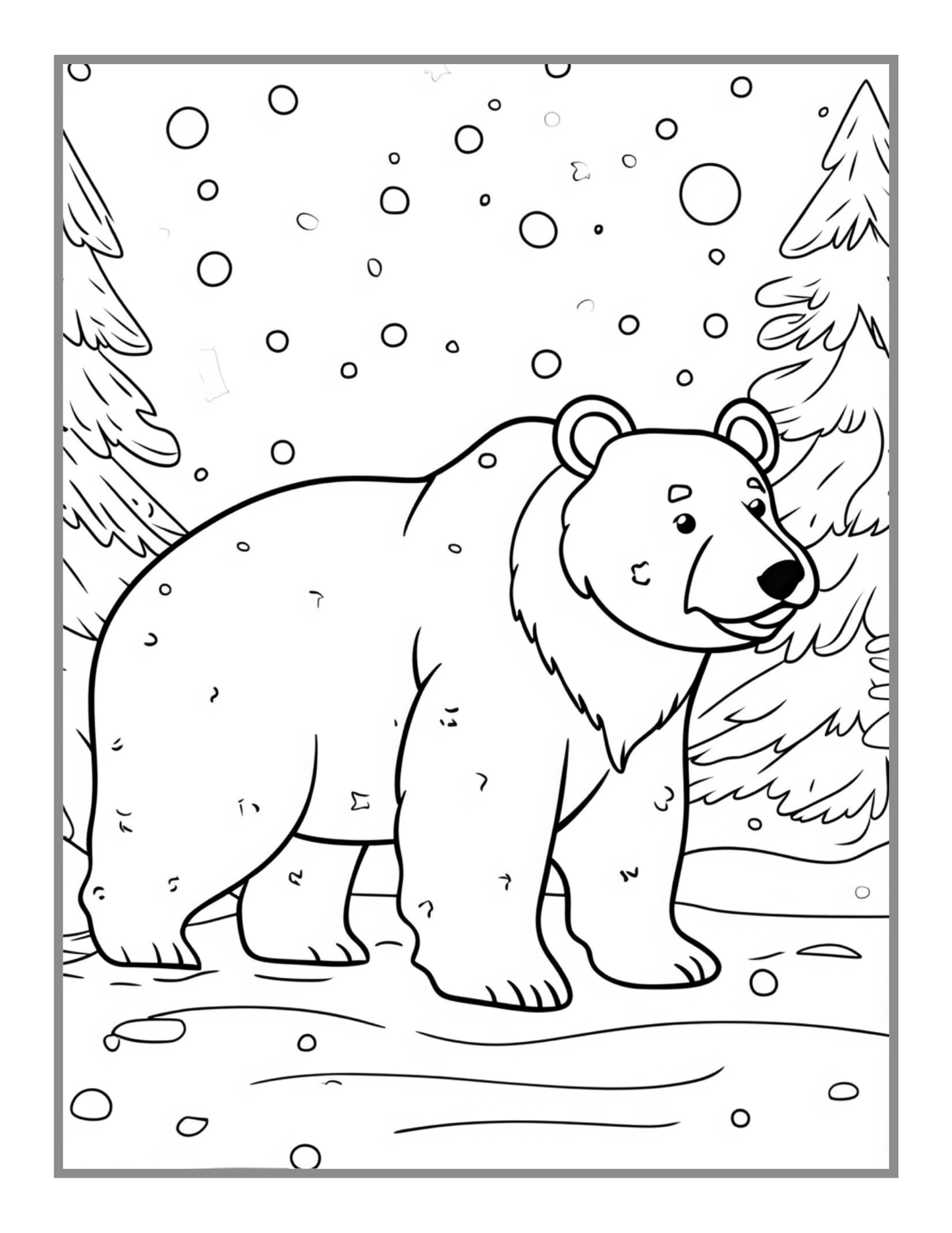 Cute Polar Bear Coloring Book Gift for Adults Kids Men Women Boys Girls Teens 50 Pages Funny Polar Bear Coloring Activity Book for Students