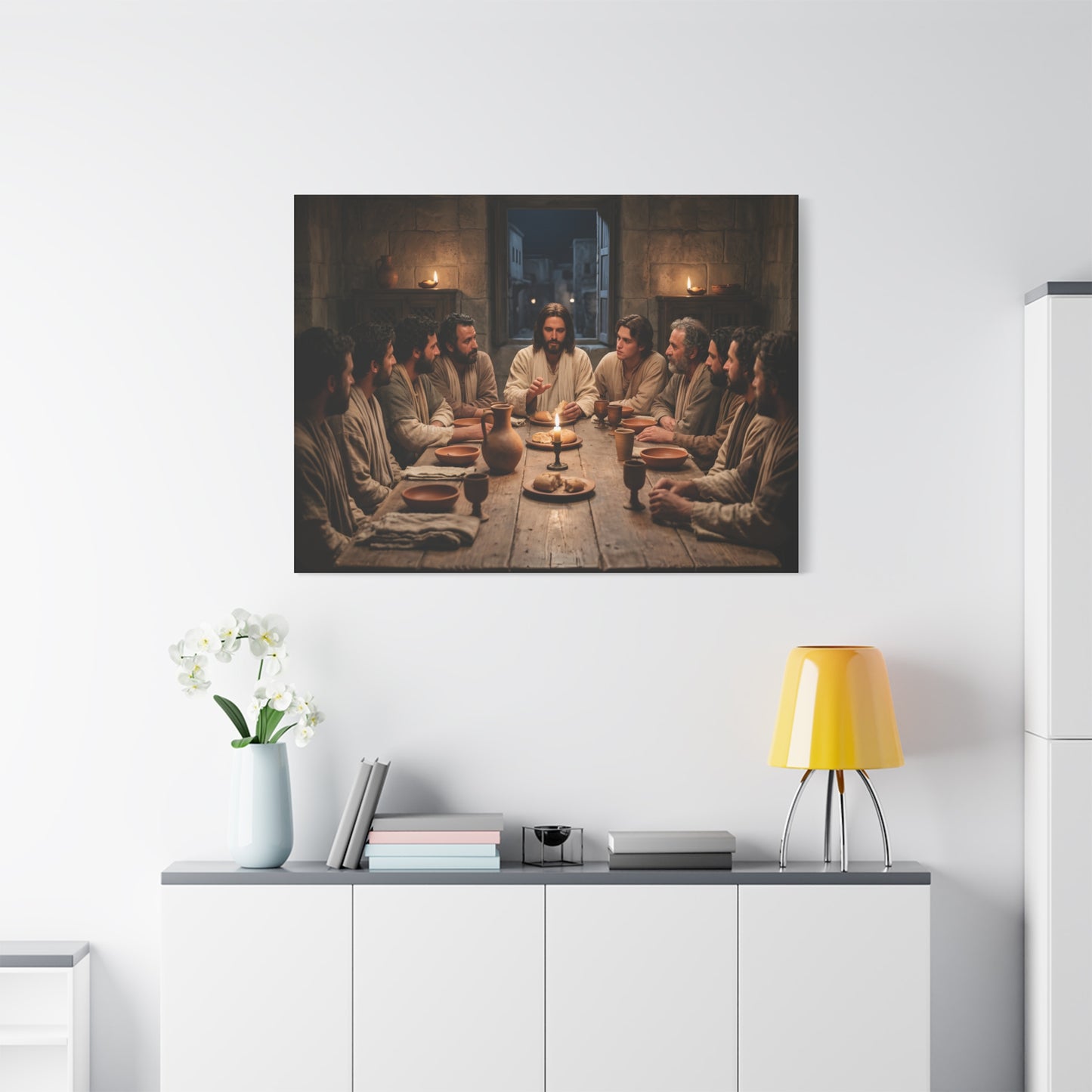 Cool Last Supper Canvas Wall Art Print Large Religious Biblical Faith Home Decor Christian Wall Art Ready to Hang for Living Room