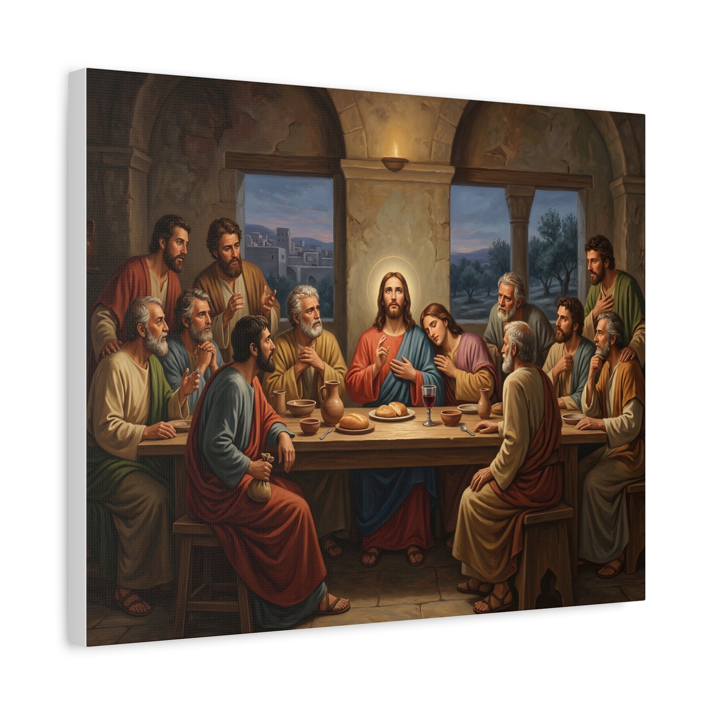 Cool Last Supper Canvas Wall Art Print Large Religious Biblical Faith Home Decor Christian Wall Art Ready to Hang for Living Room
