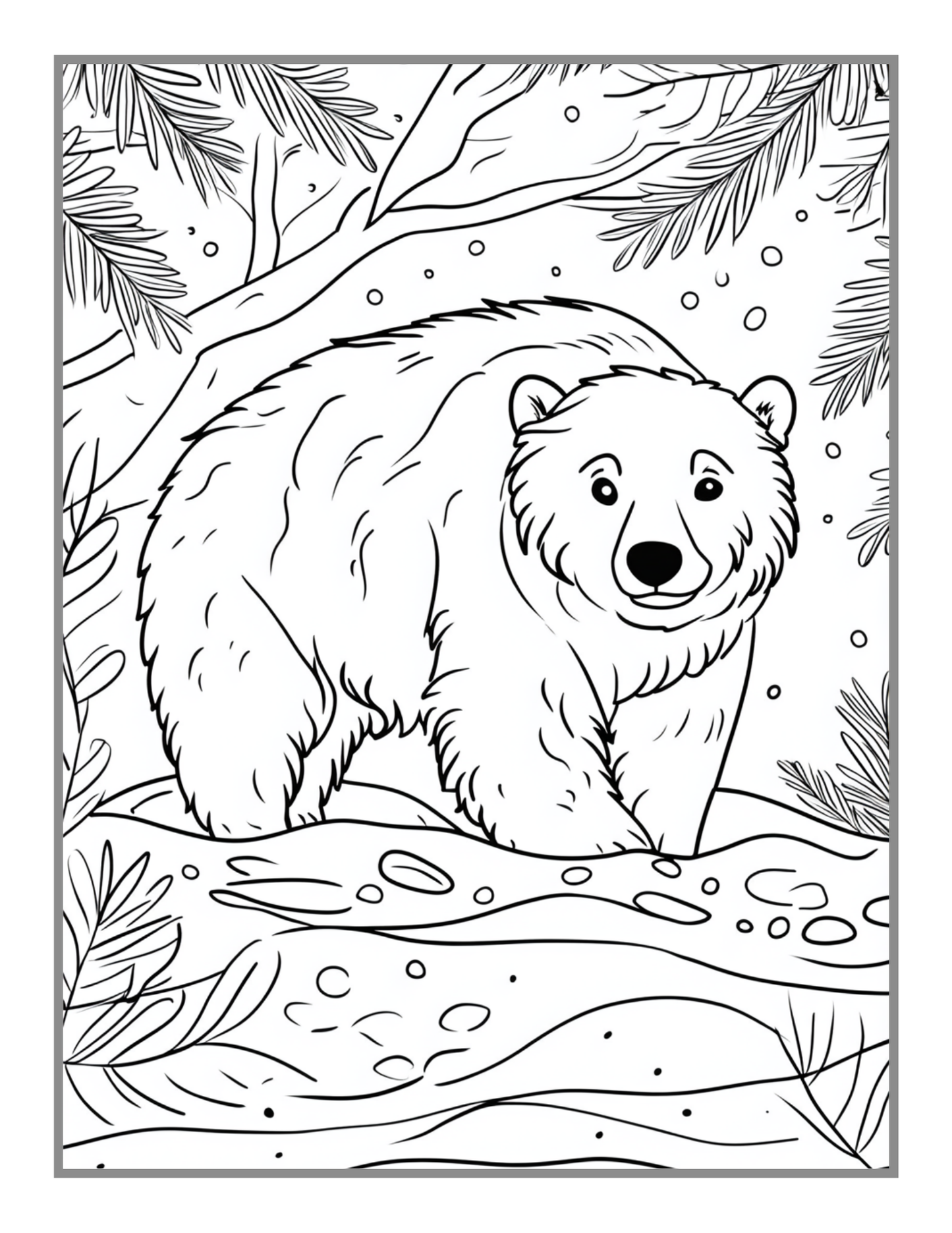 Cute Polar Bear Coloring Book Gift for Adults Kids Men Women Boys Girls Teens 50 Pages Funny Polar Bear Coloring Activity Book for Students