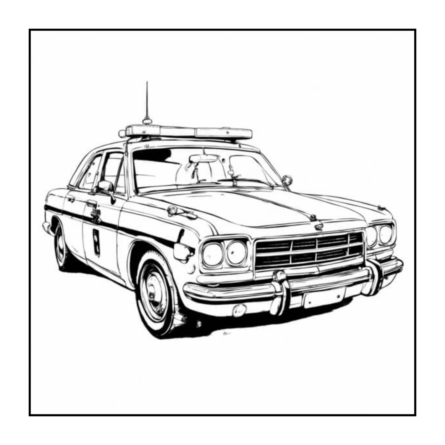 Cool Police Officer Car Coloring Book Gift Adults Kids Boys Girls Teens 50 Pages Single Sided Police Car Coloring Activity Book Children