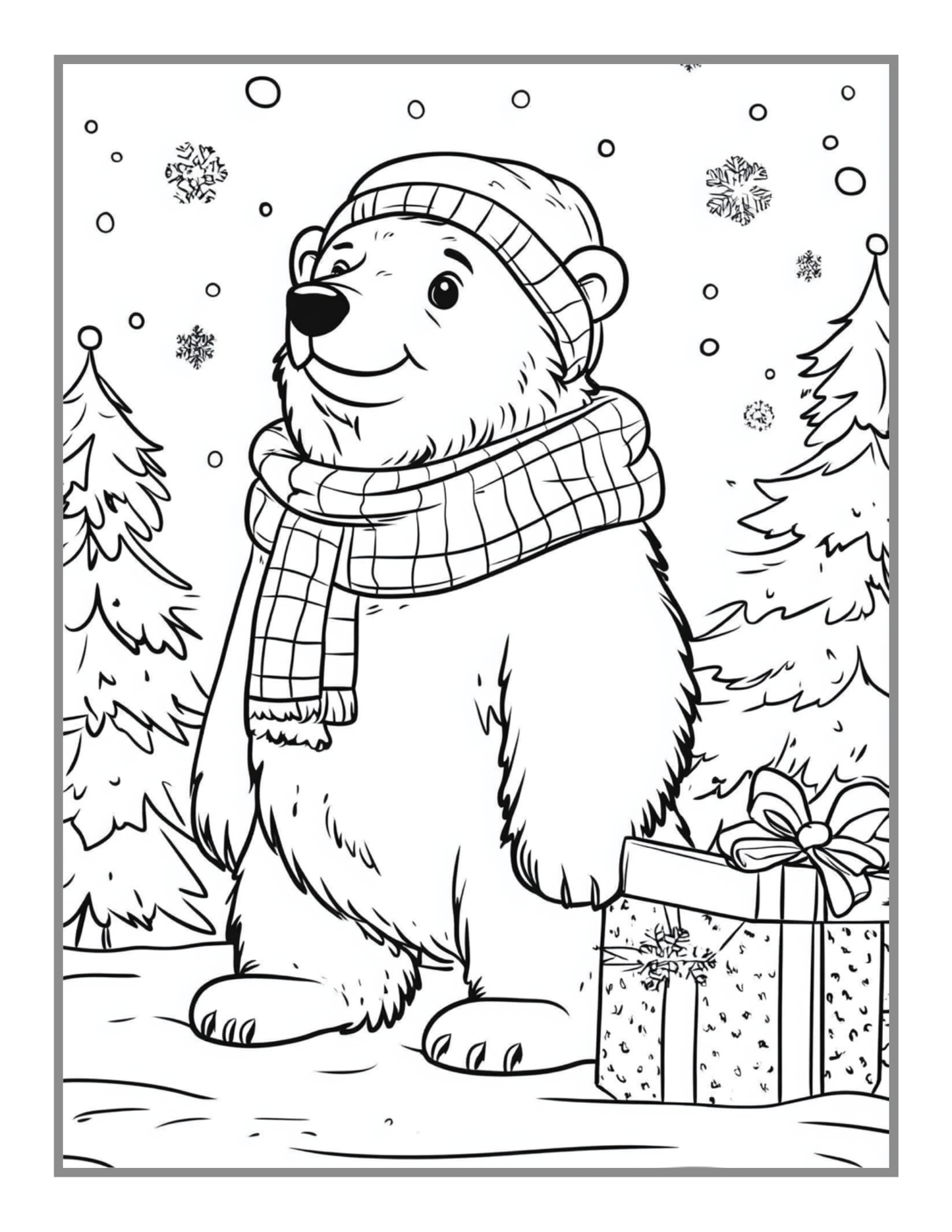 Cute Polar Bear Coloring Book Gift for Adults Kids Men Women Boys Girls Teens 50 Pages Funny Polar Bear Coloring Activity Book for Students