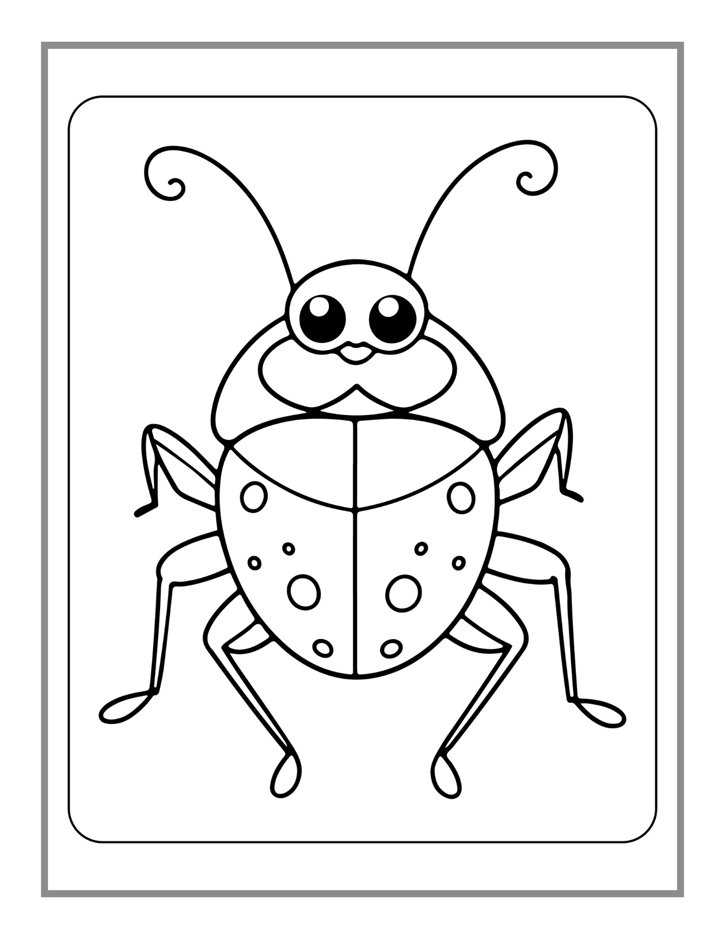 Funny Cute Bugs and Insects Coloring Book for Adults Men Women Kids Boys Girls Toddlers Teens 50 Pages Stress Relief Coloring Activity Book