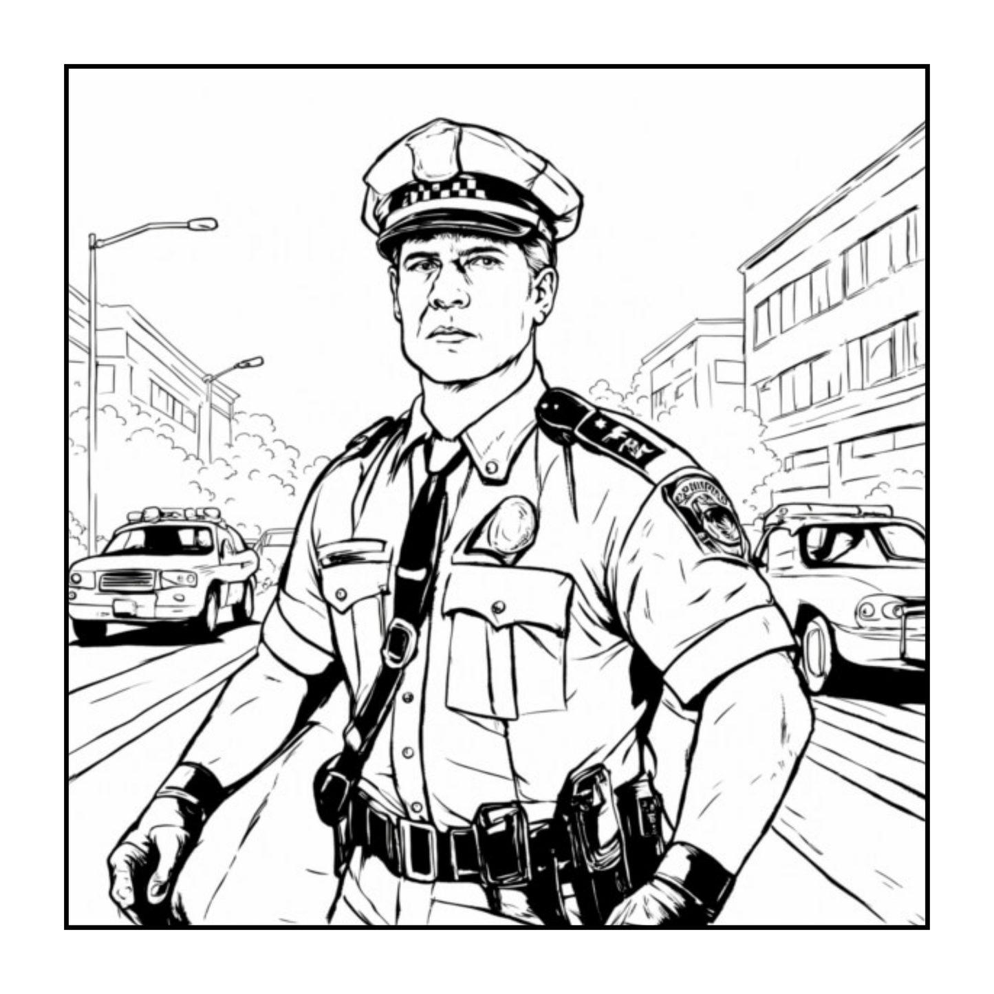 Cool Police Officer Coloring Book Gift for Adults Kids Boys Girls Teens Bold and Easy Cute Police Coloring Activity Book for Children