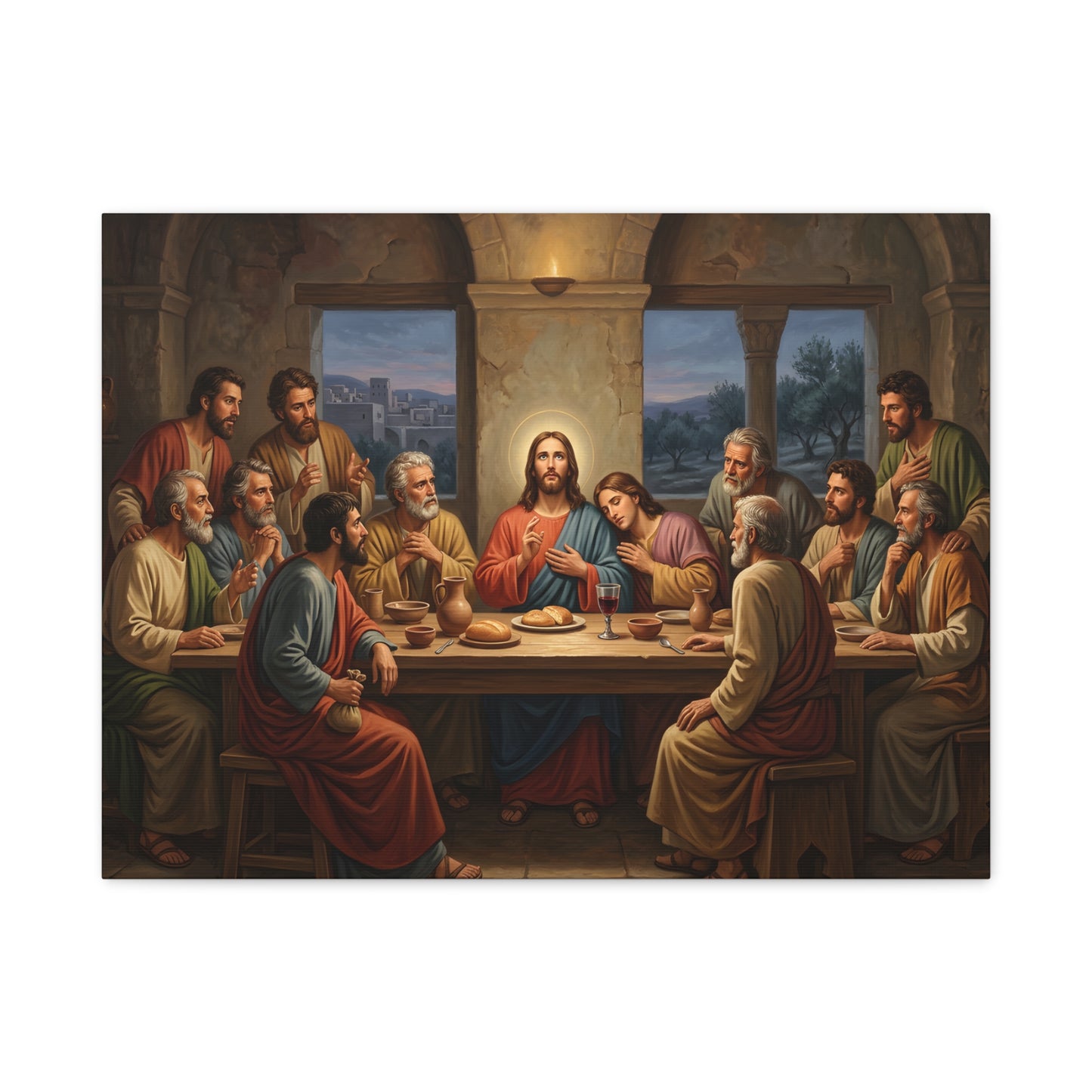 Cool Last Supper Canvas Wall Art Print Large Religious Biblical Faith Home Decor Christian Wall Art Ready to Hang for Living Room