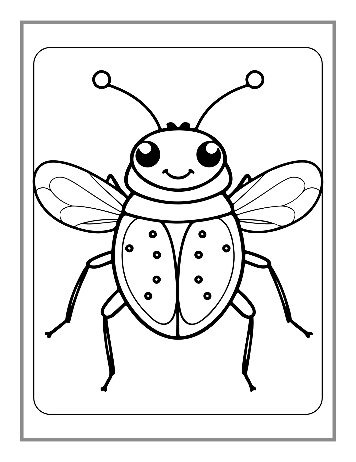 Funny Cute Bugs and Insects Coloring Book for Adults Men Women Kids Boys Girls Toddlers Teens 50 Pages Stress Relief Coloring Activity Book