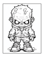 Load image into Gallery viewer, Creepy Cute Zombie Coloring Book for Kids Teens Spooky Halloween Activity Single Sided Pages Fun Horror Gift
