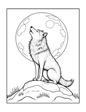 Load image into Gallery viewer, Cute Wolf Coloring Book for Kids and Adults, Bold and Easy Printed Coloring Book, 25 Single-Sided Wolf Designs, Animal Gift for All Ages
