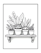 Load image into Gallery viewer, Botanical Coloring Book for Adults and Kids, Printed Physical Book, 25 Bold Easy Plant Designs, Single Sided Nature Art Therapy Gift
