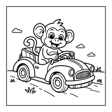 Load image into Gallery viewer, Cute Monkey Coloring Book for Kids Adults Fun Zoo Animal Pages, Stress Relief Creative Activity Coloring Book
