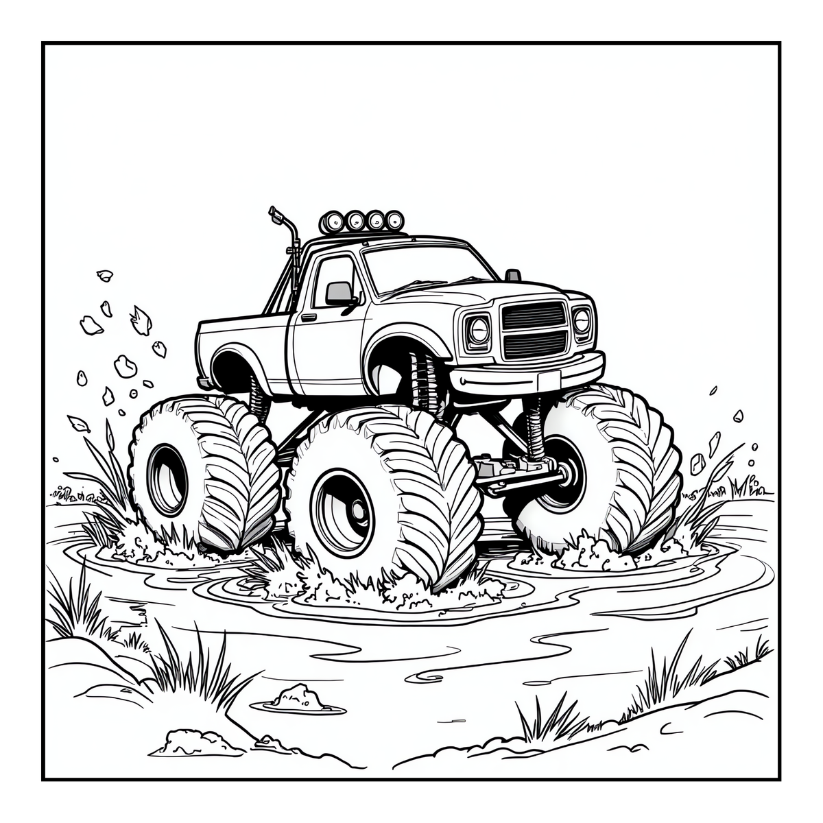 Monster Truck Coloring Book for Kids Adults: Easy Monster Truck Coloring Book Pages for Toddlers Boys Girls Adults