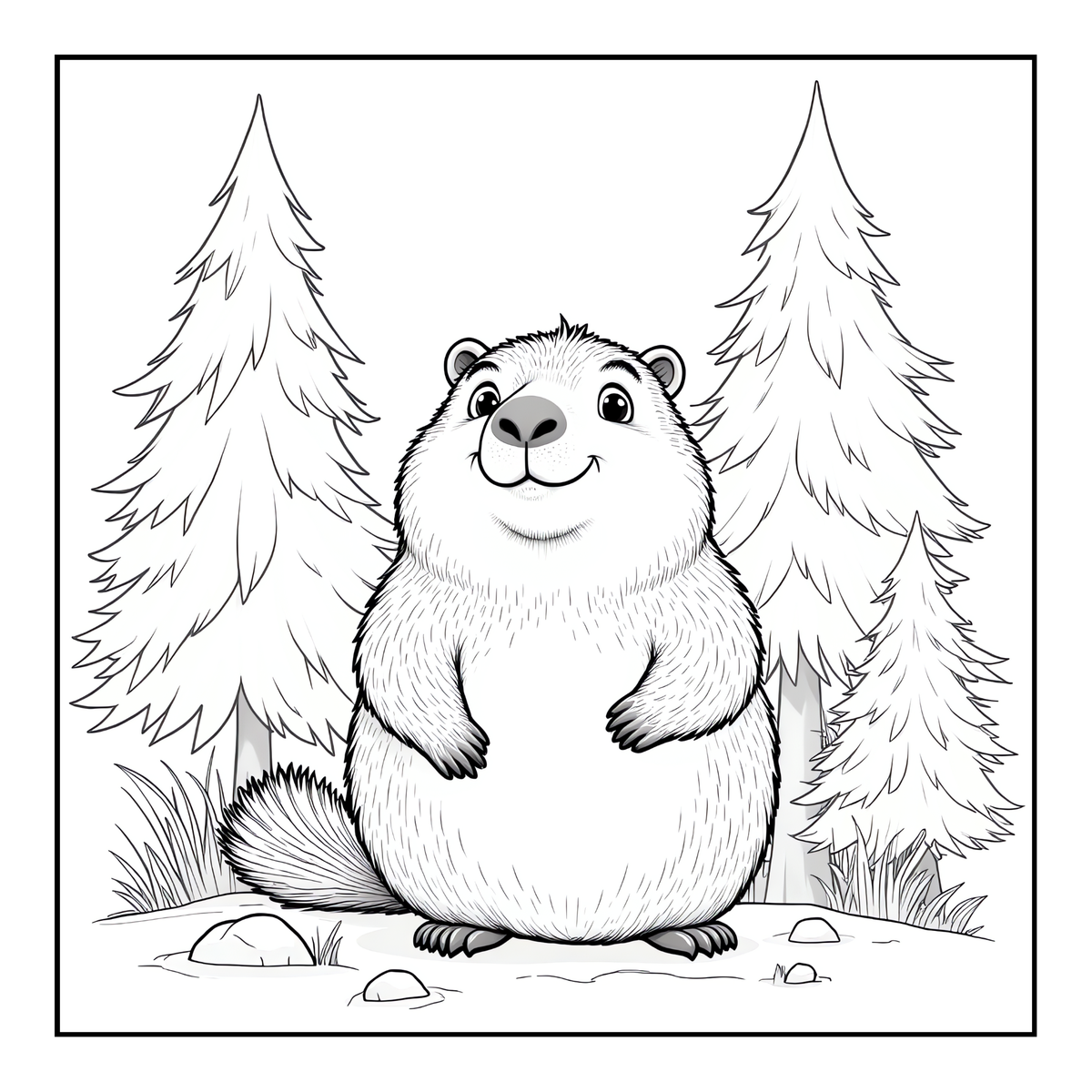 Cute Cozy Funny Capybara Animal Coloring Book Gift for Adults Kids Boys Girls Teens: Single Sided Bold and Easy Cool Capybara Coloring Book