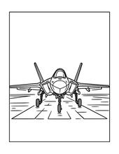 Load image into Gallery viewer, Military Jet Fighter Plane Coloring Book for Kids Adults Boys Girls: 50 Pages Single Sided F-35 Lightning Fighter Jet Airplane Coloring Book
