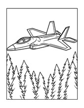 Load image into Gallery viewer, Military Jet Fighter Plane Coloring Book for Kids Adults Boys Girls: 50 Pages Single Sided F-35 Lightning Fighter Jet Airplane Coloring Book
