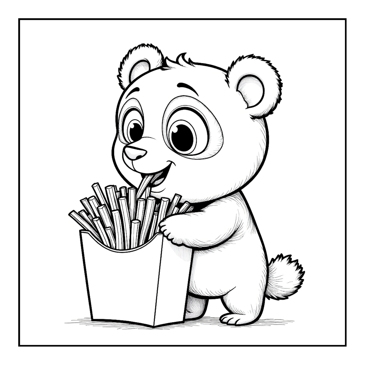 Cute Cozy Panda Bear Animal Coloring Book Gift for Adults Kids Boys Girls Teens: Single Sided Bold and Easy Cool Panda Bear Coloring Book