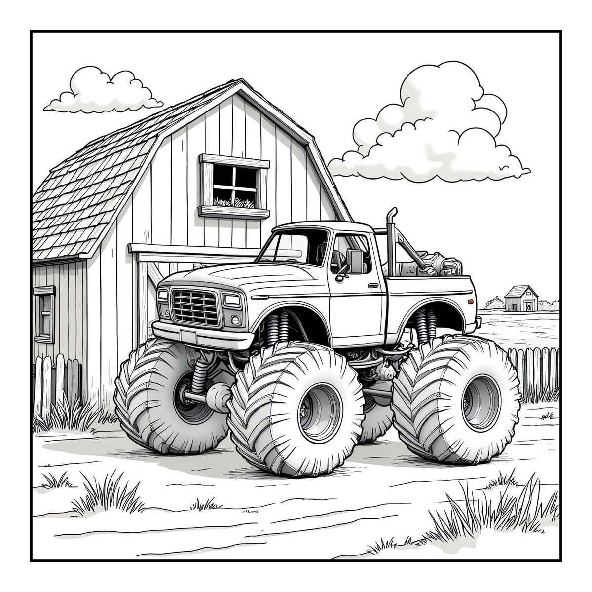 Monster Truck Coloring Book for Kids Adults: Easy Monster Truck Coloring Book Pages for Toddlers Boys Girls Adults