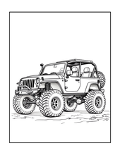 Load image into Gallery viewer, Printed Car Coloring Book for Kids Adults 25 Easy Vehicle Designs Physical Auto Activity Book Single Sided Pages Race Cars Off Road
