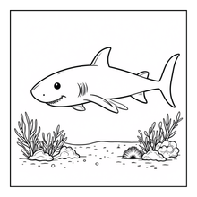 Load image into Gallery viewer, Cute Funny Shark Coloring Book for Kids Adults Ocean Animals Relaxing Marine Life Pages Coloring Book
