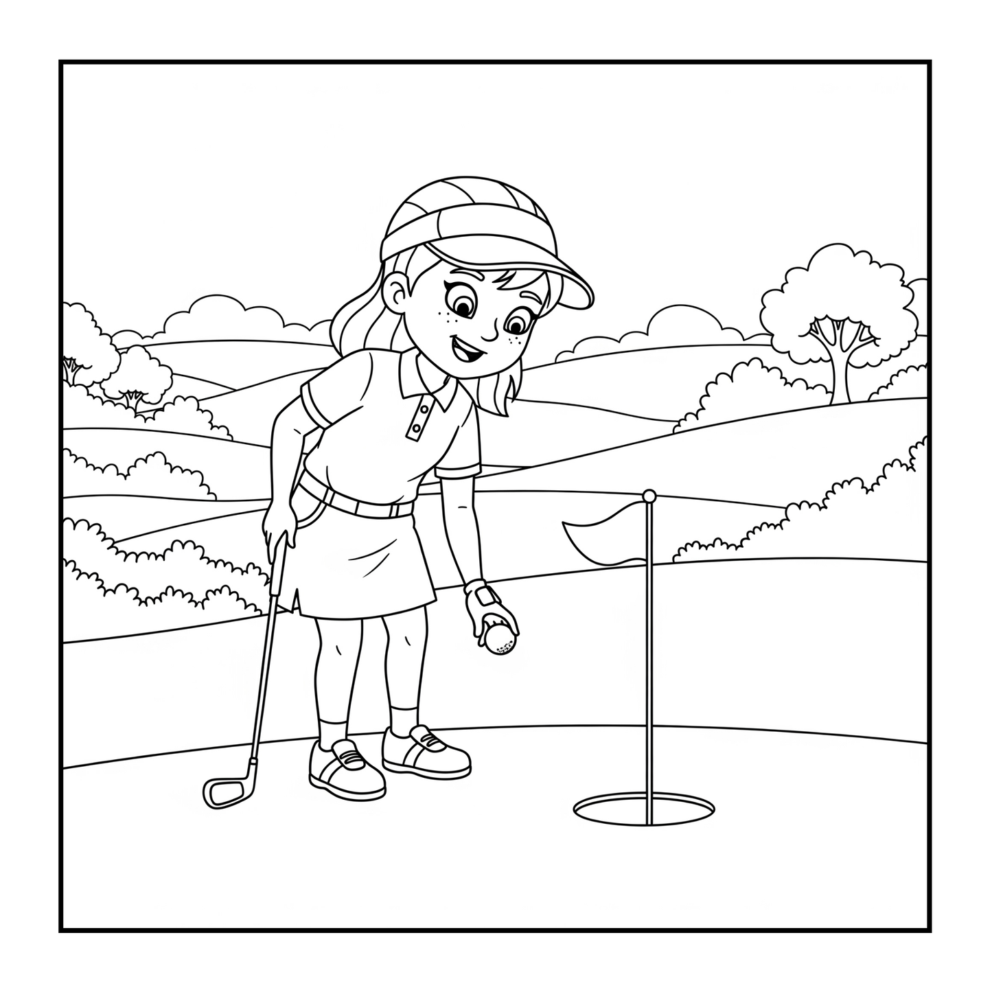 Golf Player Golfer Coloring Book for Adults Men Women Kids Boys Girls Teens Youth Simple Stress Free Relief Coloring Book Golfing Coloring