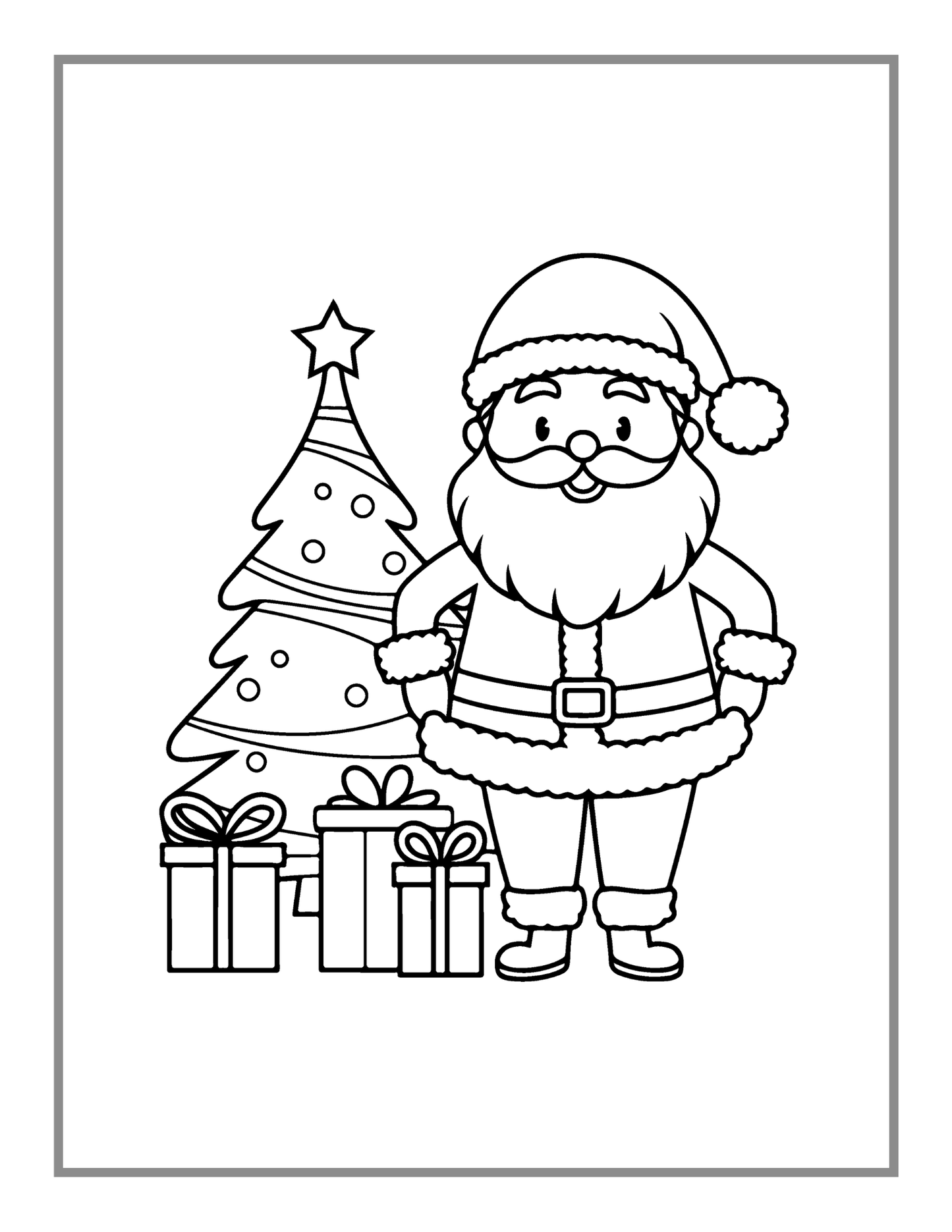 50 Pages Christmas Coloring Book Gift for Adults Men Women Kids Boys Girls Children Cozy Winter Snowman Xmas Tree Design Coloring Book