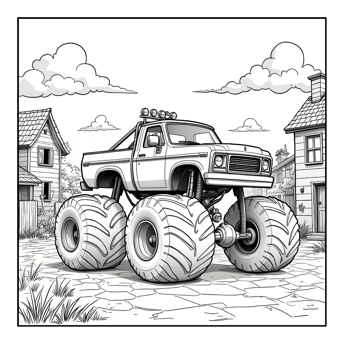 Monster Truck Coloring Book for Kids Adults: Easy Monster Truck Coloring Book Pages for Toddlers Boys Girls Adults