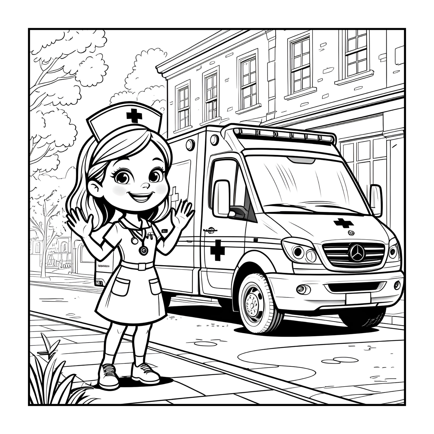 Nurse Coloring Book Gift for Adults Men Women Kids Young Boys Girls Teens Bold and Easy Stress Relief ER Nurse Coloring Sheets