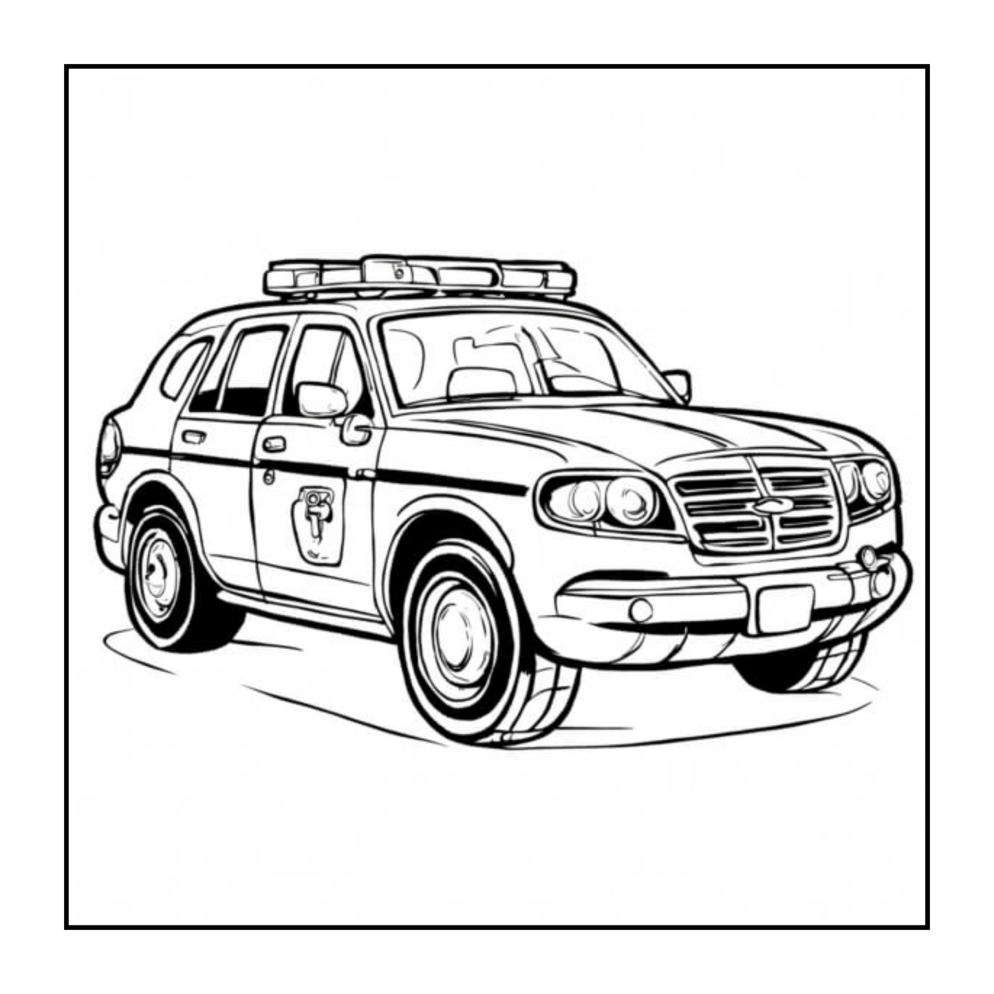 Cool Police Officer Car Coloring Book Gift Adults Kids Boys Girls Teens 50 Pages Single Sided Police Car Coloring Activity Book Children