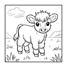 Load image into Gallery viewer, Highland Cow Coloring Book Gift for Adults Kids Boys Girls Teens: Single Sided Pages 25 Designs Cozy Cow Coloring Book for Children
