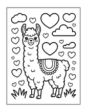 Load image into Gallery viewer, Cute Lama Valentine’s Day Coloring Book Bold Easy Pages for Kids Teens Adults Stress Relief Relaxation Gift
