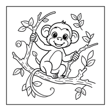 Load image into Gallery viewer, Cute Monkey Coloring Book for Kids Adults Fun Zoo Animal Pages, Stress Relief Creative Activity Coloring Book
