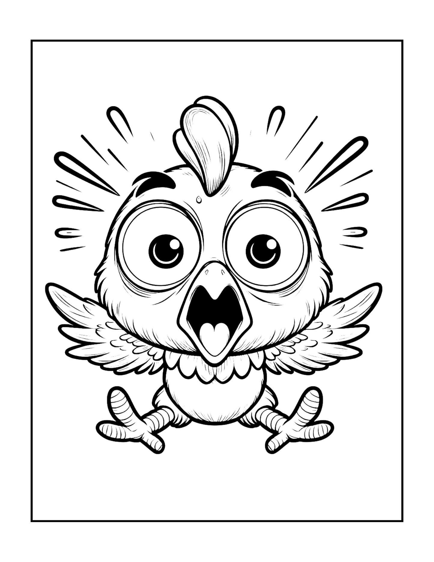 Cute Funny Chicken Coloring Book Gift for Adults Kids Boys Girls Teens Bold and Easy Chicken Bird Coloring Sheets for Children Relaxation